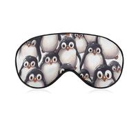Antifaz para dormir con diseño de pingüinos para bebé, para mujeres y hombres, con correa ajustable, suave, transpirable, opaca, antideslizante, para dormir profundo, esencial para viajar