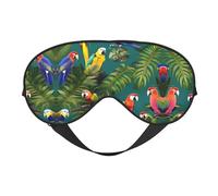 Antifaz para dormir con diseño de plantas tropicales y loros que bloquean la luz, suave y transpirable, para dormir, viajes, siesta en casa