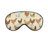 Antifaz para dormir con diseño de pollo amarillo y blanco, parche para ojos, visera con correa elástica para dormir para hombres, mujeres y niños