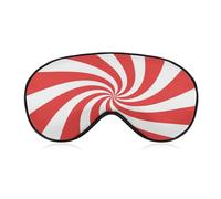 Antifaz para dormir con diseño de remolino de bastón de caramelo rojo y blanco, para mujeres y hombres, correa ajustable, cubierta de ojos vendados, para viajes, yoga, siesta, trabajo