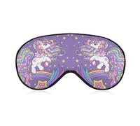 Antifaz para dormir con diseño de unicornio en un arco iris entre estrellas, con correa ajustable, cómodo y suave, ayuda para dormir, antifaz que bloquea la luz