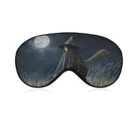 Antifaz para dormir con escoba, diseño de bruja, fantasía, para mujeres y hombres, correa ajustable, cubierta de ojos vendados, para viajes, yoga, siesta, trabajo