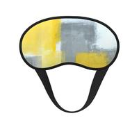 Antifaz para dormir con estampado abstracto gris y amarillo para dormir de lado, bonita máscara opaca para el hogar o viajes