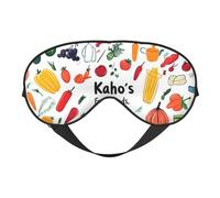 Antifaz para dormir con estampado de calabaza, zanahoria y pimienta con correa ajustable, cómoda cubierta para los ojos para viajes, yoga, siestas, dormir y relajarse