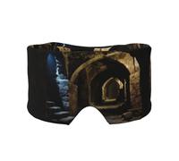 Antifaz para dormir con estampado de cripta vieja para adultos, perfecto para viajes, camping, meditación