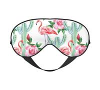 Antifaz para dormir con estampado de flores de cactus flamencos y rosas que bloquean la luz, vendas a la moda para mujeres y hombres, avión, siesta de viaje