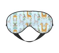 Antifaz para dormir con estampado de flores de jirafa, máscara de ojos suave para el hogar y camping, bloquea la luz, cómoda para la mayoría de los usuarios