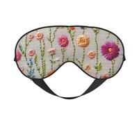 Antifaz para dormir con estampado de flores silvestres vívidas con correa ajustable, cómoda cubierta de ojos para viajes, yoga, siestas, dormir y relajarse