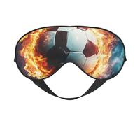 Antifaz para dormir con estampado de fútbol americano de fuego con correa ajustable, cómoda cubierta de ojos para viajes, yoga, siestas, dormir y relajarse