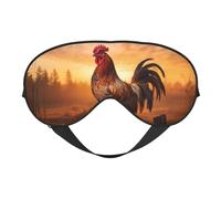 Antifaz para dormir con estampado de gallo en madera en tierras agrícolas, máscara de ojos similar a la seda, para mujeres y hombres, para viajes, dormir y relajarse