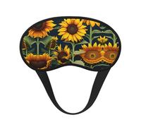 Antifaz para dormir con estampado de girasol y flores silvestres, cómoda cubierta para los ojos, banda elástica ajustable, perfecta para viajes, siesta o meditación