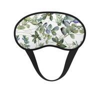 Antifaz para dormir con estampado de hojas de eucalipto verde para personas que duermen de lado, bonita máscara opaca para el hogar o viajes