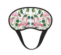 Antifaz para dormir con estampado de hojas redondas y flamenco para dormir de lado, bonita máscara opaca para el hogar o viajes