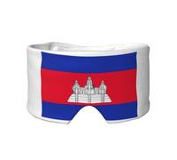 Antifaz para dormir con estampado de la bandera de Camboya, bloquea la luz, suave y cómodo, con diadema de pasta ajustable