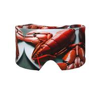 Antifaz para dormir con estampado de langosta, bloquea la luz, suave y cómoda, con diadema de pasta ajustable