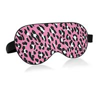 Antifaz para dormir con estampado de leopardo rosa para hombres y mujeres, cubierta opaca para los ojos, suave, ligero y cómodo antifaz con correa de ajustable, bloquea la luz para viajar, dorm