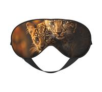 Antifaz para dormir con estampado de leopardo y amor, bloquea la luz, vendaje moderno para mujeres y hombres, avión o siesta