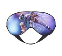 Antifaz para dormir con estampado de libélula morada, similar a la seda, para mujeres y hombres, para viajes, dormir y relajarse
