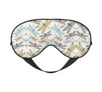 Antifaz para dormir con estampado de libélula simple con correa ajustable suave para viajes en avión, relajarse, yoga, siesta y meditación