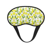 Antifaz para dormir con estampado de limones frescos, color amarillo, cubierta contorneada para dormir de lado, banda elástica ajustable