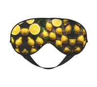 Antifaz para dormir con estampado de limones tropicales frescos, cómodo con correa ajustable, sombra suave, opaca, para los ojos vendados
