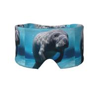 Antifaz para dormir con estampado de manatí de animales marinos, suave y agradable a la piel, antifaz para dormir con bloqueo de luz para viajes, yoga y siesta