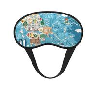 Antifaz para dormir con estampado de mapa de Grecia para personas que duermen de lado, bonita máscara opaca para el hogar o viajes