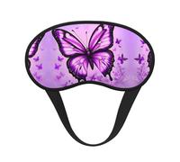 Antifaz para dormir con estampado de mariposa morada, cómoda cubierta para los ojos, bloqueo de luz, perfecta para viajes, meditación y camping