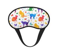 Antifaz para dormir con estampado de mariposas y lunares y gatos, para viajes, yoga, meditación, lavable y cómodo, transpirable, para dormir