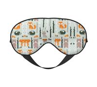 Antifaz para dormir con estampado de oso zorro, pájaro, antifaz para dormir con bloqueo de luz nocturna, sombra de ojos de seda para hombres y mujeres