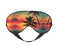 Antifaz para dormir con estampado de palmera de playa tropical, suave, transpirable, para dormir, viajes, siesta en casa