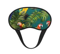 Antifaz para dormir con estampado de plantas tropicales y loros para personas que duermen de lado, bonita máscara opaca para el hogar o viajes