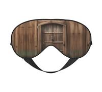Antifaz para dormir con estampado de puerta de madera rústica, cómoda con correa ajustable, sombra suave, opaca, para los ojos vendados