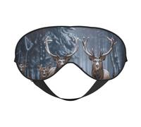 Antifaz para dormir con estampado de rebaño de ciervos con correa ajustable, cómoda cubierta para los ojos para viajes, yoga, siestas, dormir y relajarse