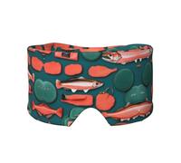 Antifaz para dormir con estampado de salmón, bloquea la luz, suave y cómoda, con diadema de pasta ajustable