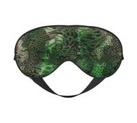 Antifaz para dormir con estampado de serpiente verde que bloquea la luz, vendas de moda para mujeres y hombres, avión o siesta