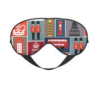 Antifaz para dormir con estampado de símbolos de Inglaterra, bloquea la luz, vendaje moderno para mujeres y hombres, avión o siesta