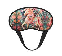 Antifaz para dormir con estampado de unicornio de corte de papel rosa, cubierta cómoda para los ojos, ajustable, perfecta para viajes, meditación y camping