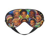 Antifaz para dormir con estampado del mes de la historia negra con correa ajustable, cómoda cubierta para los ojos para viajes, yoga, siestas, dormir y relajarse