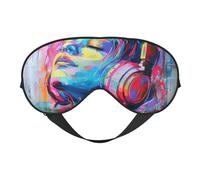 Antifaz para dormir con estampado musical que bloquea la luz, vendas de moda para mujeres y hombres, avión o siesta