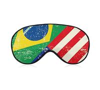 Antifaz para dormir con estampado novedoso, compatible con Brasil y EE. UU., bandera grunge estadounidense, correa elástica suave para los ojos, parasol de noche, siesta de viaje para mujeres y homb