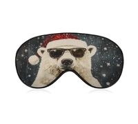 Antifaz para dormir con gafas de oso polar con nieve que cae para mujeres y hombres, correa ajustable, cubierta de ojos vendados, para viajes, yoga, siesta, trabajo