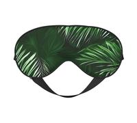 Antifaz para dormir con hojas verdes de palmera y plantas tropicales, para hombres y mujeres, ligero, para viajes, siesta, meditación, yoga, trabajo