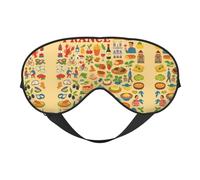 Antifaz para dormir con impresión artística de cultura alimentaria de Francia, máscara de ojos suave para el hogar y camping, bloquea la luz, cómoda para la mayoría de los usuarios