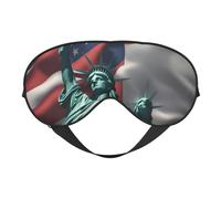 Antifaz para dormir con la bandera de la Estatua de la Libertad, 100% seda de morera natural, cubre los ojos ultrasuave para dormir, viajar, siesta