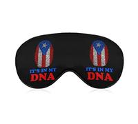 Antifaz para dormir con la bandera de Puerto Rico con texto en inglés "It's in my DNA" impreso, con los ojos vendados, cómodo antifaz para dormir para