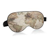 Antifaz para dormir con mapa del mundo vintage para mujeres y hombres, suave, cómodo, antifaz para bloquear la luz, antifaz nocturno con correa ajustable para viajes, dormir, turnos de trabajo
