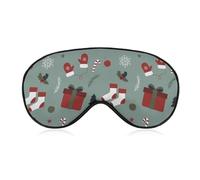 Antifaz para dormir con medias navideñas vintage, ajustable, con texto en inglés "Happy New Year", suave y opaco, para hombres y mujeres, para dormir toda la noche