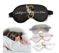 Antifaz para dormir con nombre personalizado con diseño de letras florales, máscara de ojos suave para dormir, cubierta de ojos para la cama, máscara de dormir para mujeres y niñas