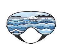 Antifaz para dormir con ondas sedosas que se lapean en las rocas, cubierta de ojos de satén suave y elástico para mujeres y hombres, siesta de viaje, estrellas nocturnas silenciosas